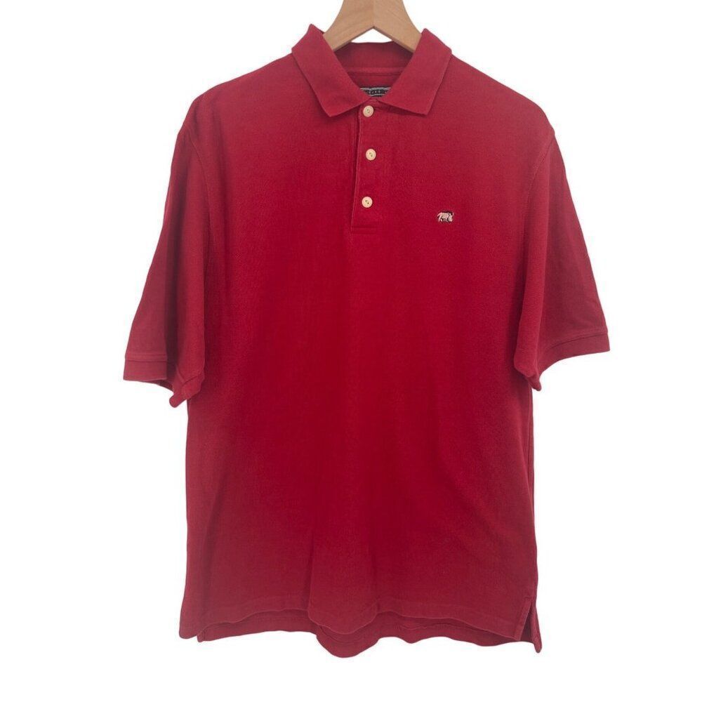 Vintage Britches Red Polo Shirt L Mens 100% Cotton Short Sleeve Warthog
